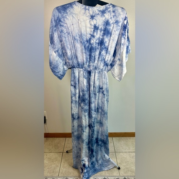 If By Sea Blue Tie-Dye Maxi Dress Boho Beach Size Large - Picture 6 of 8